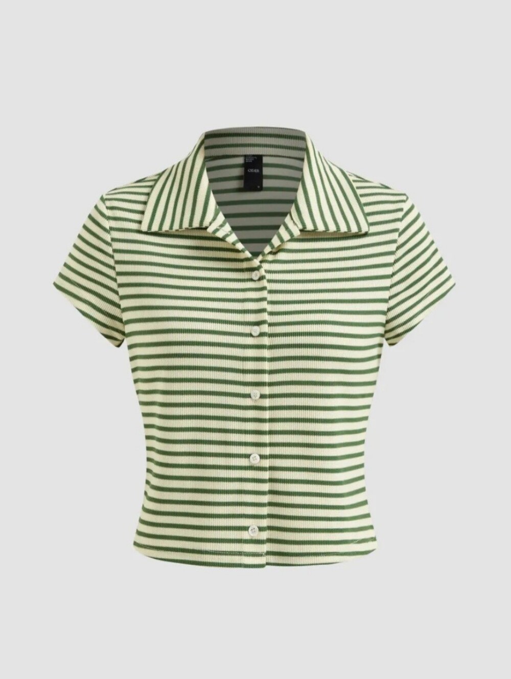 Cider Green and Cream Striped Knit Top